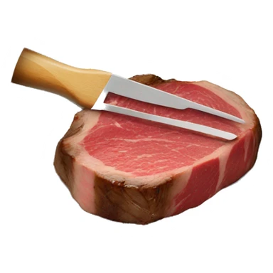 search icon with seared steak magnified sticker