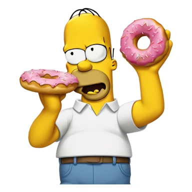 Homer Simpson eating a donut sticker