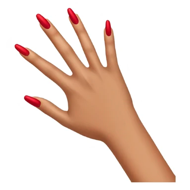 Long red  nails on medium skin ton sticker