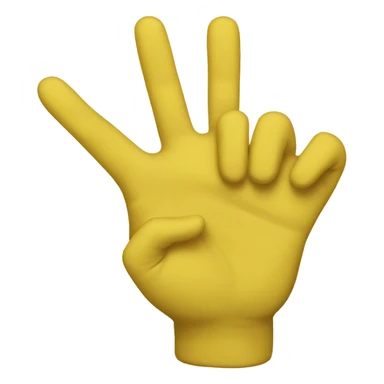 yellow hand sign three sticker
