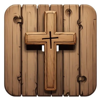 Wooden cross sticker