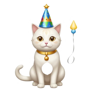 a full-body white cat new year  sticker