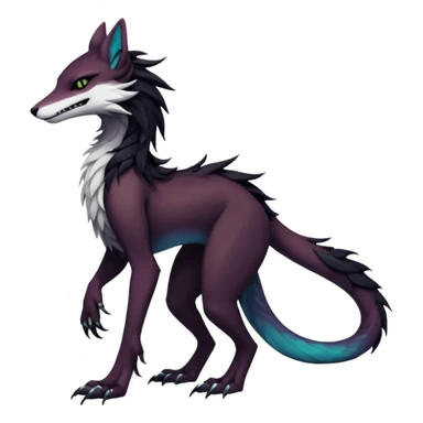 badass elegant wild beautiful natural badass futuristic epic exotic anthro modern furry cyborg-sergal-vernid-creature, full body, dark-brown-black-gradient pretty hair, with a long tufted tail, aesthetic, art by LiLaiRa, art by art by Falvie sticker