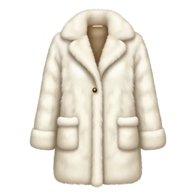 Realistic ivory faux fur coat sticker