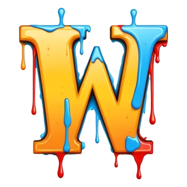 Graffiti the letter W with drippy paint  sticker
