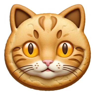 cute and simple cat-shaped cookie sticker