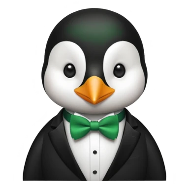 penguin with bow green tie  sticker