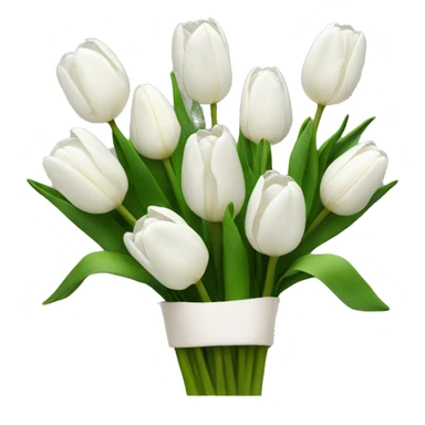 Bunch of white tulips  sticker