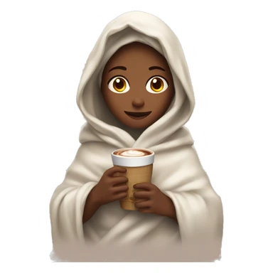 Girl wrapped in blanket with a hot chocolate in her hands sticker