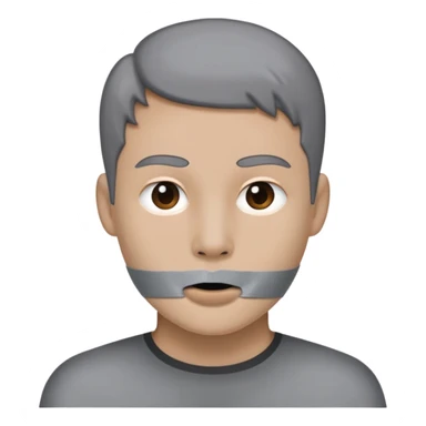 face with duct tape across the mouth sticker