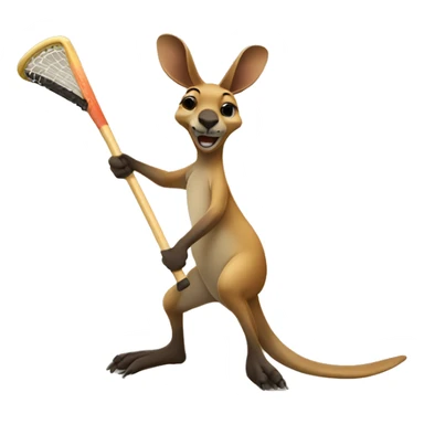kangaroo playing soccer with a hockey stick sticker