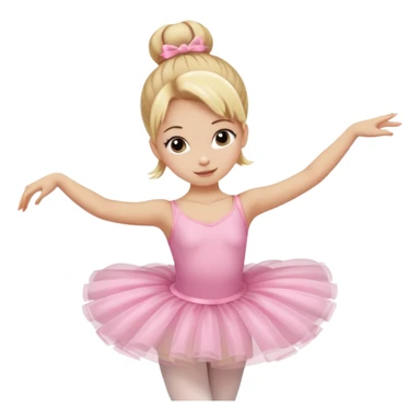 aestethic blonde girl doing ballet, with a pink tutu, bun sticker