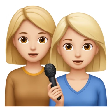 two girls practice speaking  sticker