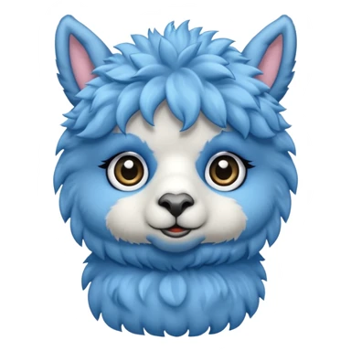 Blue cute alpaca sticker
