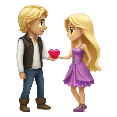 Love magic between a guy and a blond girl  sticker