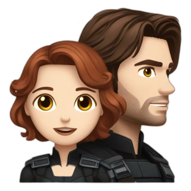Bucky Barnes with Natasha Romanoff sticker