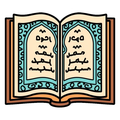 Quran mushaf holy book with Islamic decorative patterns and Arabic calligraphy sticker