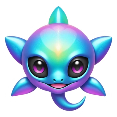  Epic legendary rare Shiny sparkly transparent bioluminescent luminescent vibrant bright pastel dark exotic iridescent colorful gradients futuristic modern metallic glossy glittery fantasy-cyber-Protogen-Fakémon-Pokémon-Vernid-creature sticker
