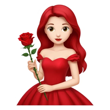 Red rose princess full body sticker