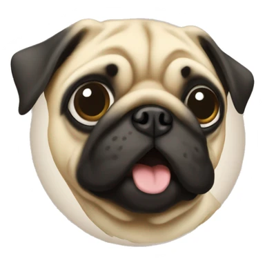 coin face of a pug on it sticker