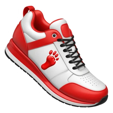 3D Apple-style emoji of a sneaker on a foot pressing down, with a footprint under it.






 sticker