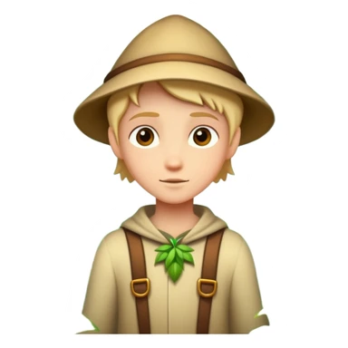 person exploring an enchanted forest sticker