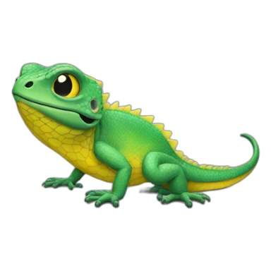 A yellow lizard sticker
