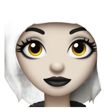 Goth smiley with big lips and long lashes sticker