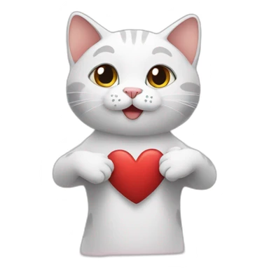 Cat who makes a heart with his hands  sticker