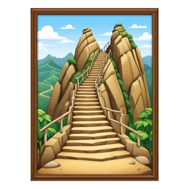 Guatapé Rock Landmark Emoji – Depicting the monolithic rock with its zigzagging staircase. sticker