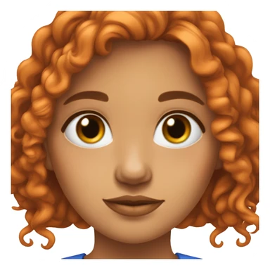 una chica con pelo naranja, pelo largo, con ojos azules y piel blanca y piercing nostril en la nariz sticker