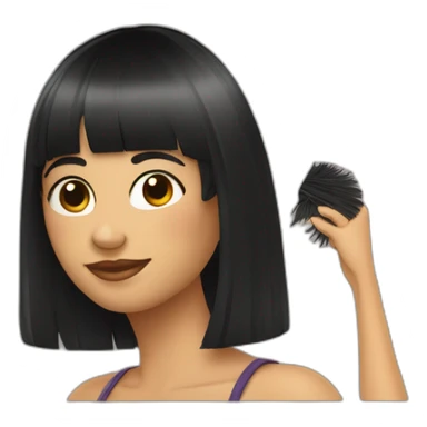 Morena con flequillo sticker