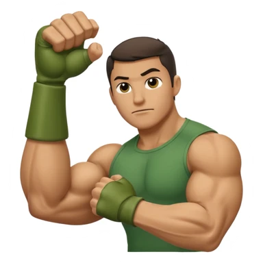 green arm with clenched fist and muscle forearm  sticker