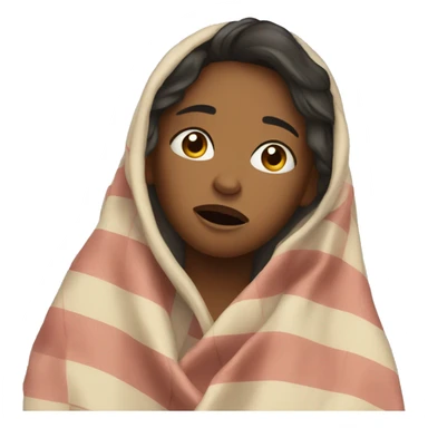 a girl crying with a blanket  sticker