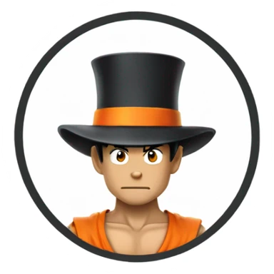 Goku with a top hat sticker