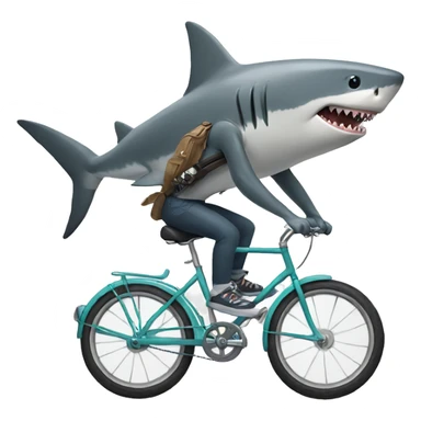 shark riding bike sticker