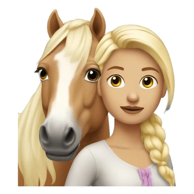 Blonde girl with palomino horse sticker