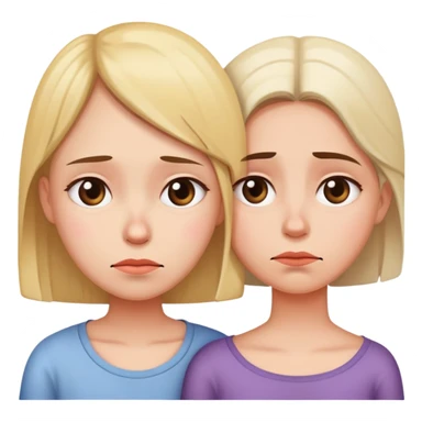 Sad daughter and sad mom wanting her mom to be happy sticker