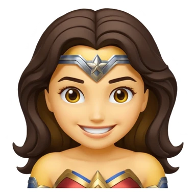 create a yellow emoji of woder woman sticker