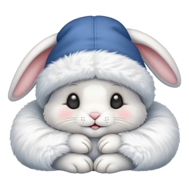 A sleepy cute rabbit with night cap saying goodnight sticker