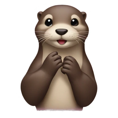 otter making hand heart sticker