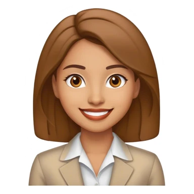 smiling latina girl, light brown skin, executive sticker