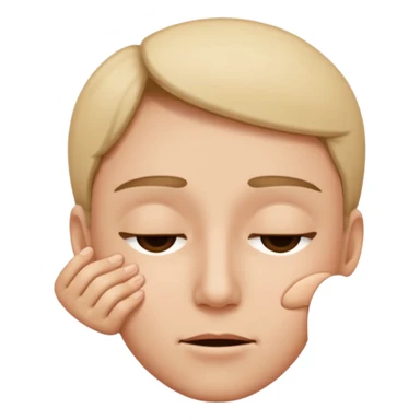 face with eyes closed and two fingers parallel  sticker