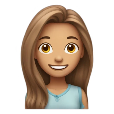 happy girl with long hair sticker