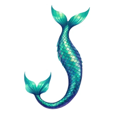 green aqua coloured siren mermaid tail end only sticker