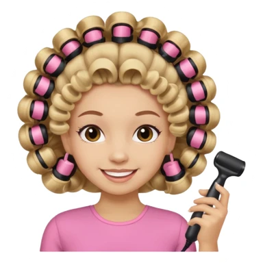 A girl that is getting hair done sticker