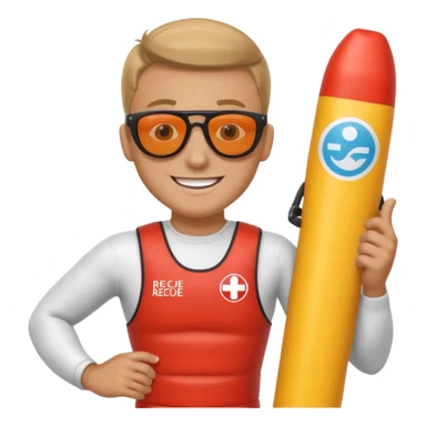 Lifeguard Holding Rescue Tube sticker