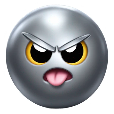 Metal cute mad Kirby bubble Gray ball driving on car wheels with mad eyebrows game sticker