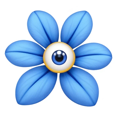 blue flower with two eyes sticker