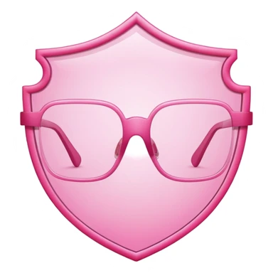 pure minimalism pink shield glasses, essential form only, frameless sticker